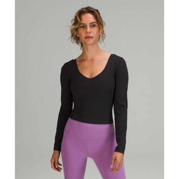 Lululemon Align Long Sleeve Shirt Black Nulu™ Fabric Buttery Soft Size 14 - Picture 1 of 2